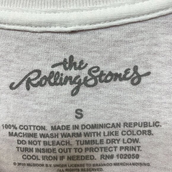 The Rolling Stones white Hot Lips around the World Logo Tee Small - Picture 4 of 4